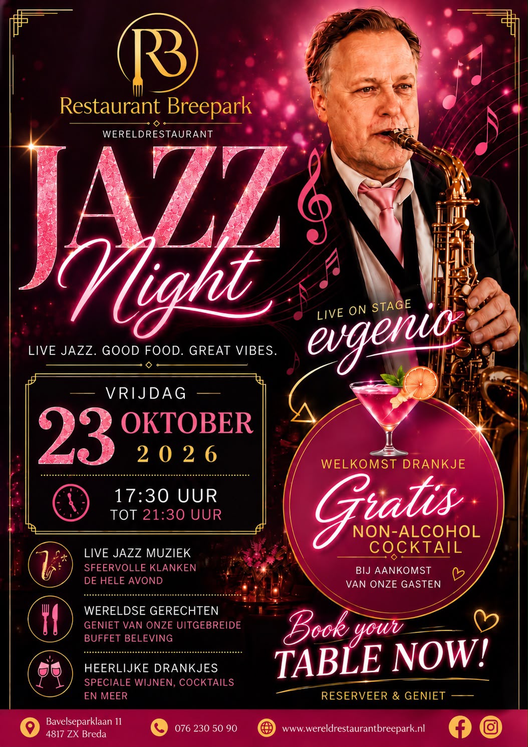 Wereldrestaurant Breepark - Jazz Night 23 oktober 2026